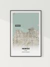 中国海口市地图装饰画电子版素材