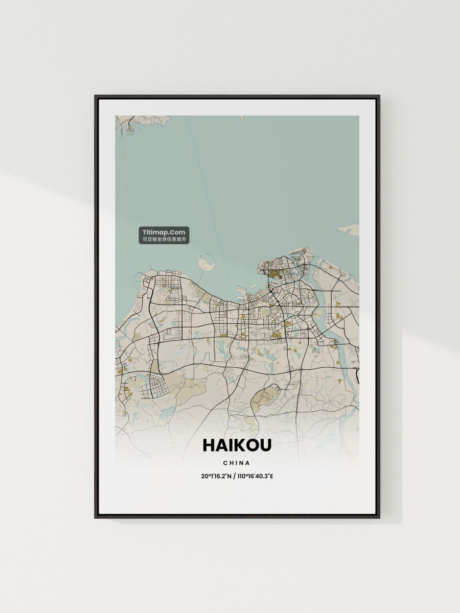 海口市装饰画地图电子版素材