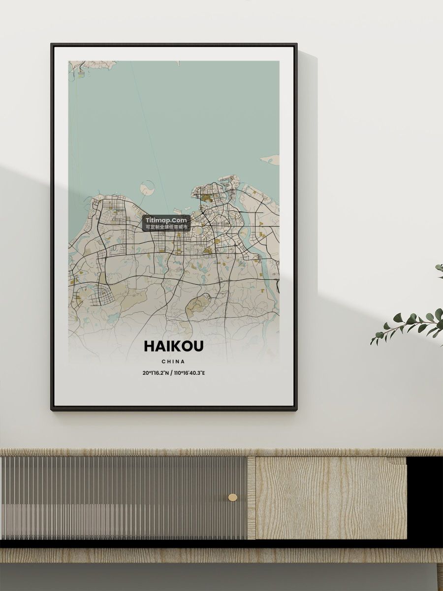 海口市装饰画地图电子版素材