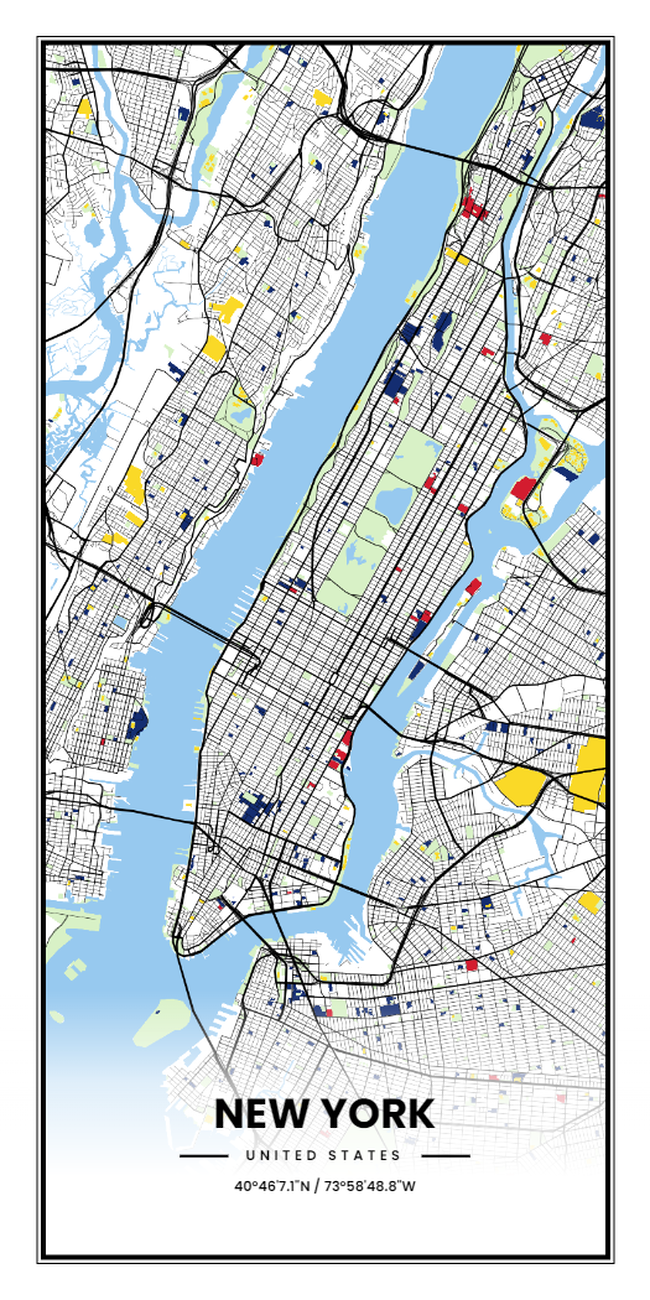 United States/美国New York/纽约地图底图电子版素材