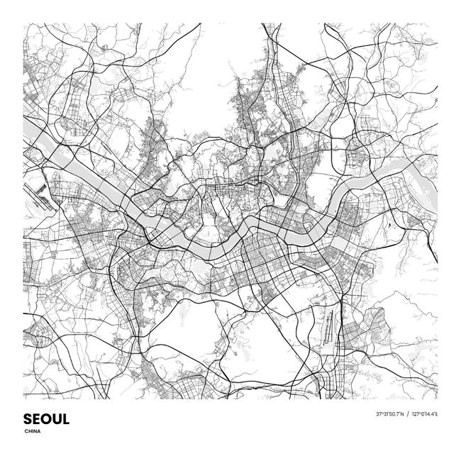 South Korea/韩国Seoul/首尔地图底图电子版素材