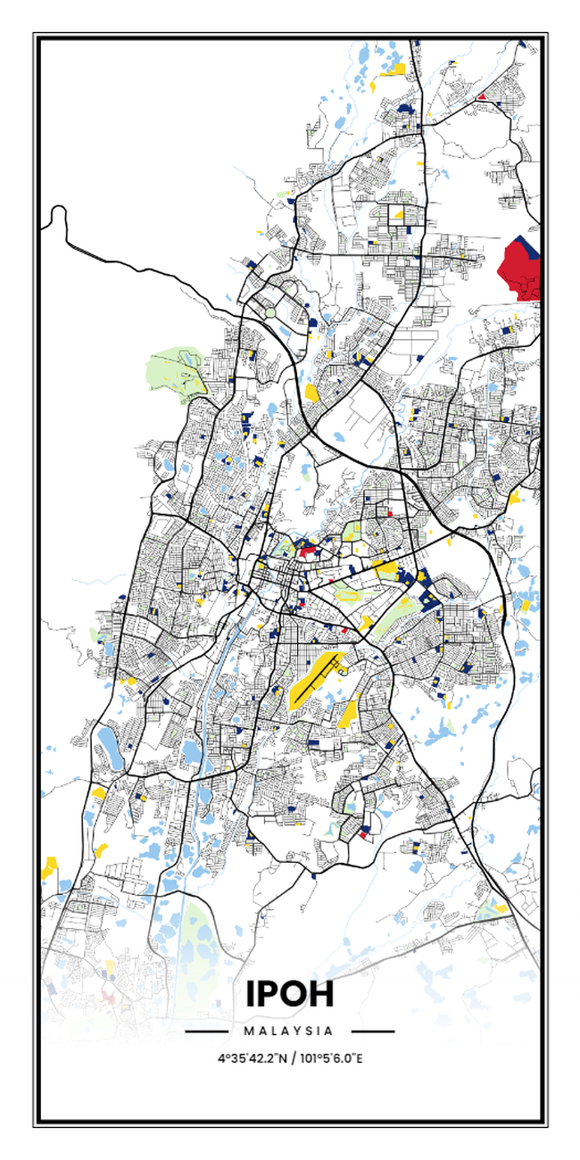 Malaysia/马来西亚怡保/IPOH地图底图电子版素材