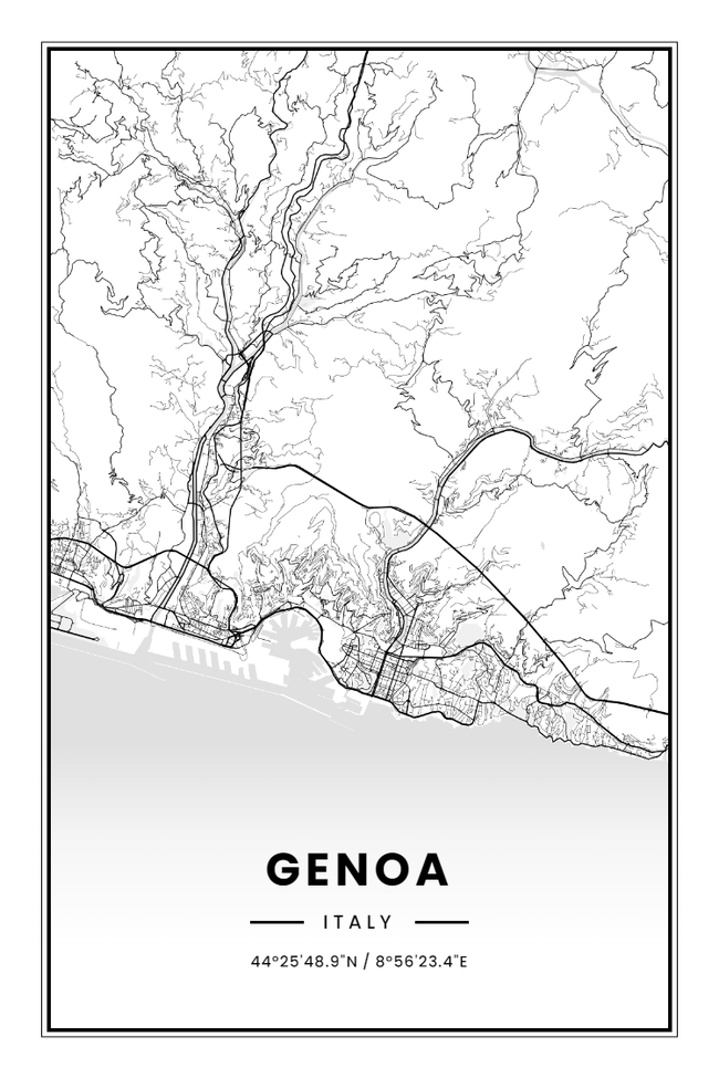 Italy/意大利Genoa/热那亚地图底图电子版素材