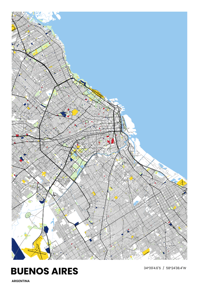 Argentina/阿根廷Buenos Aires City/布宜诺斯艾利斯地图底图电子版素材