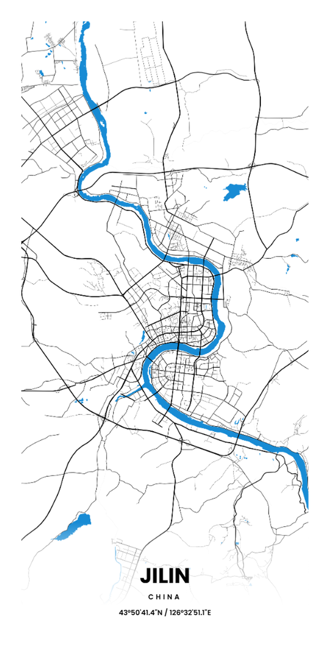 中国吉林市地图底图电子版素材