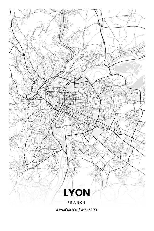 France/法国Lyon/里昂地图底图电子版素材