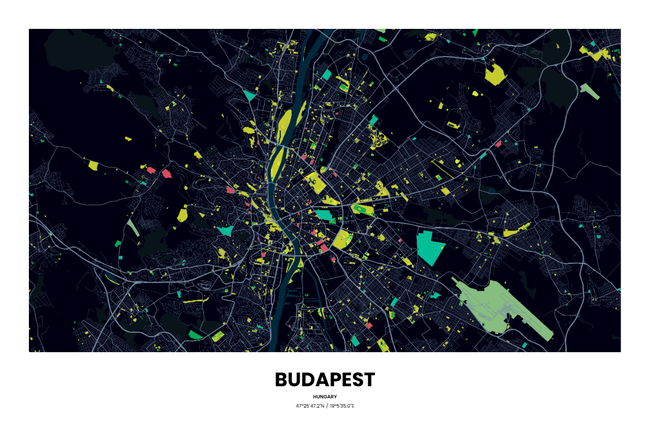 Hungary/匈牙利Budapest/布达佩斯地图底图电子版素材