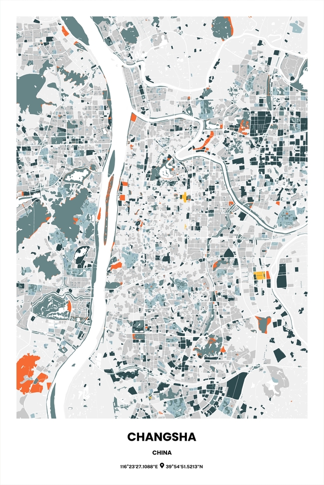 中国长沙市地图底图电子版素材