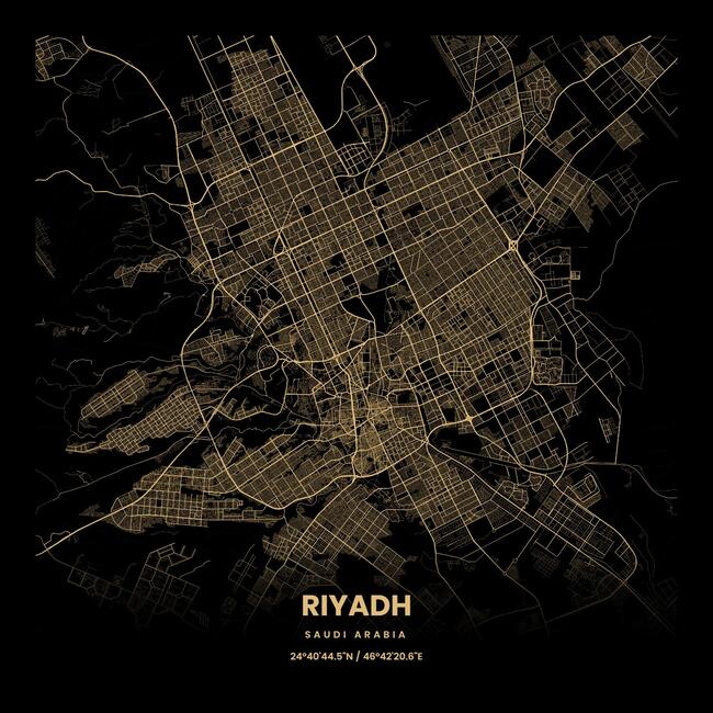 Saudi Arabia/沙特阿拉伯Riyadh/利雅得地图底图电子版素材