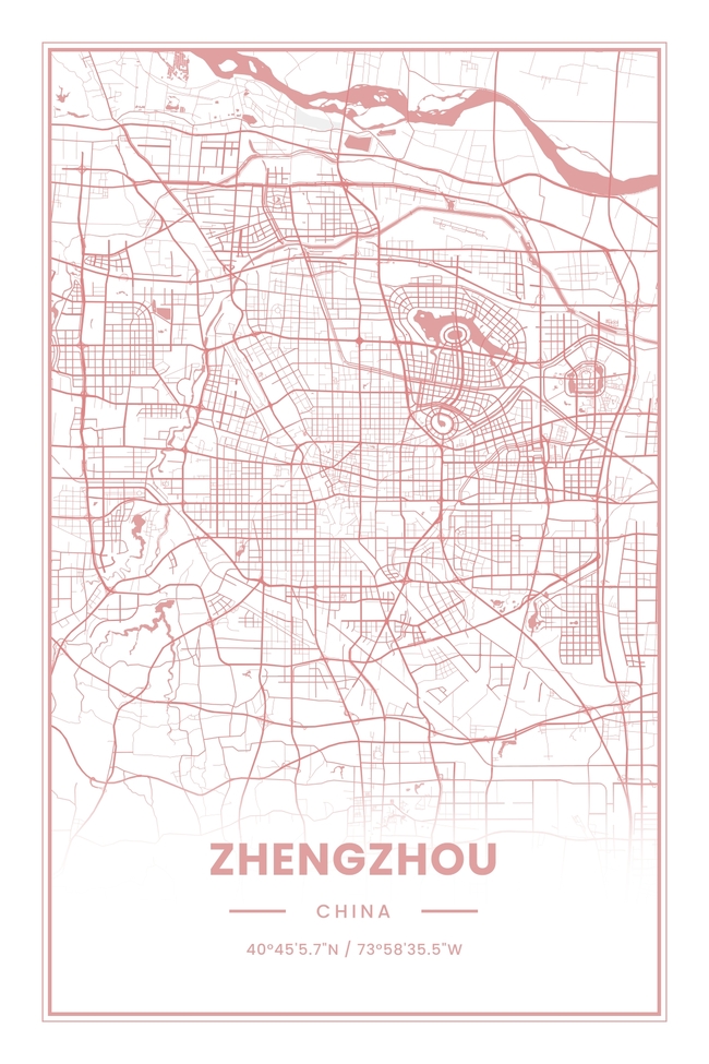 中国郑州市地图底图电子版素材