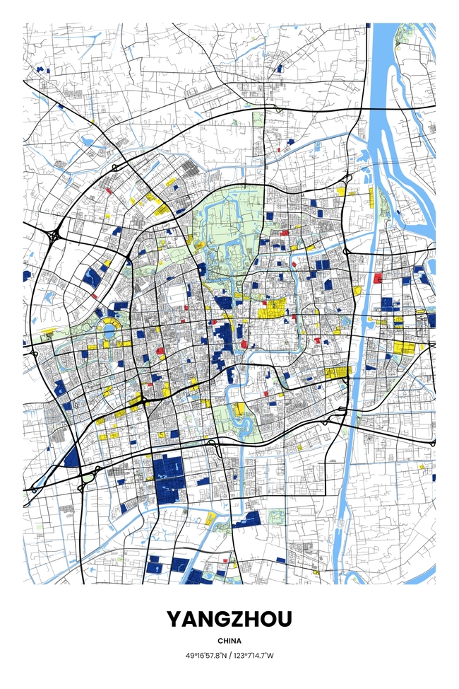 中国扬州市地图底图电子版素材