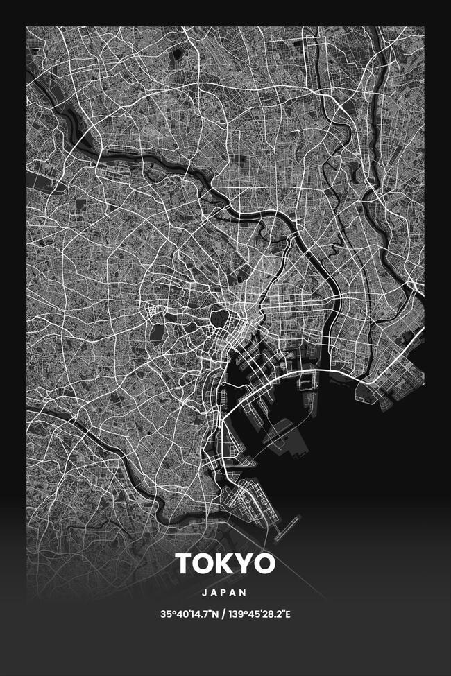 Japan/日本Tokyo/东京地图底图电子版素材