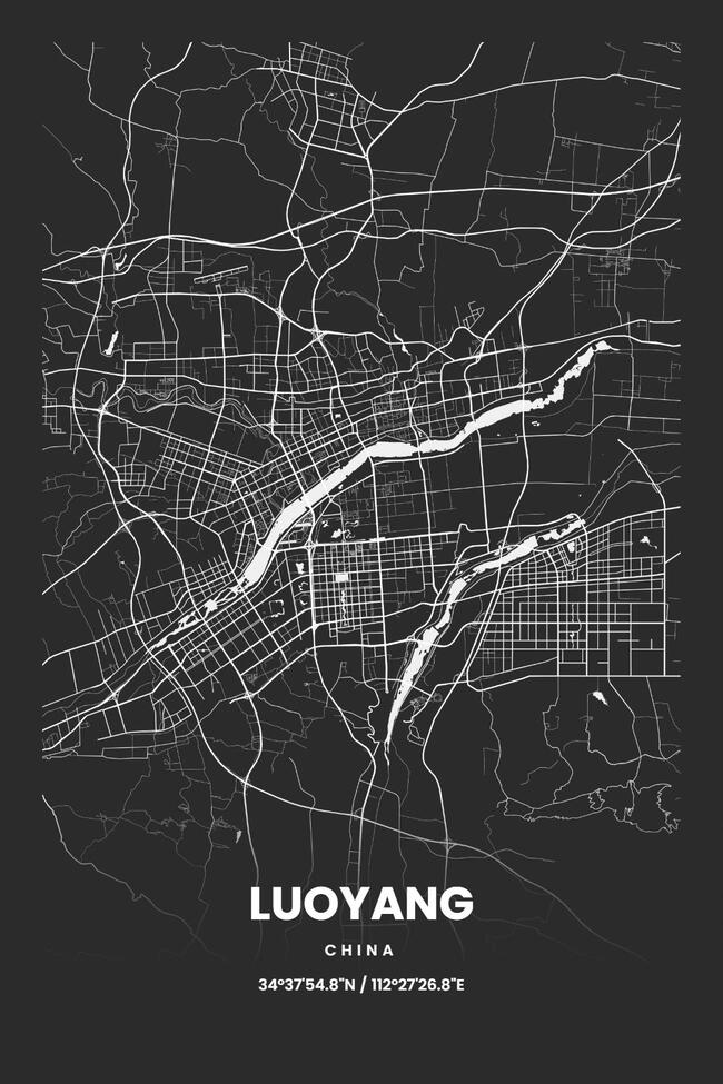 中国洛阳市地图底图电子版素材