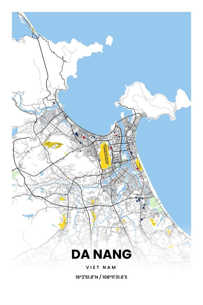 Viet Nam/越南Da Nang/岘港地图底图电子版素材