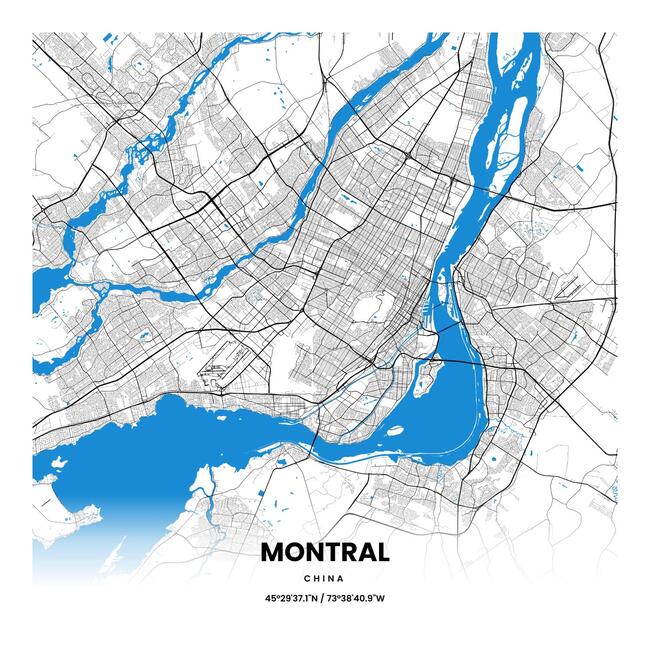 Canada/加拿大Montral/蒙特利尔地图底图电子版素材
