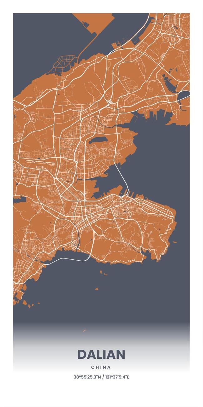 中国大连市地图底图电子版素材