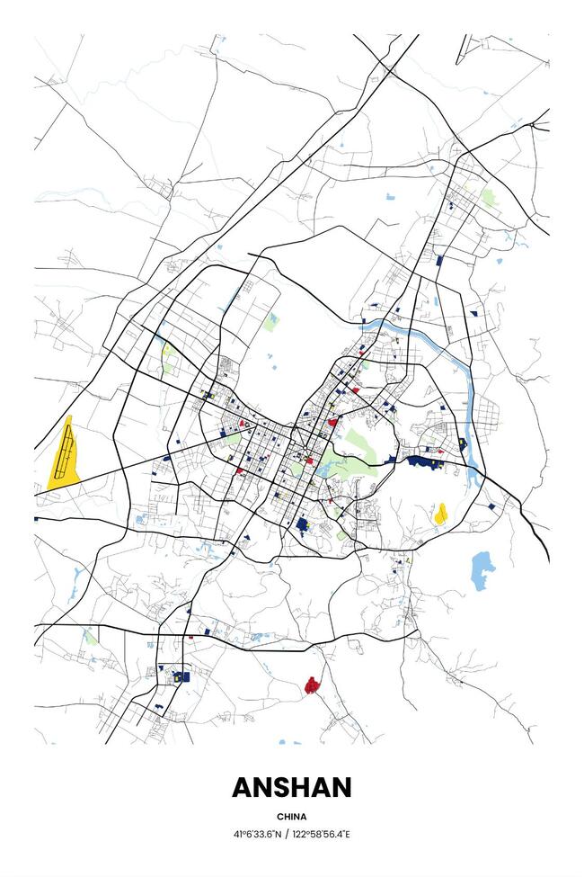 中国鞍山市地图底图电子版素材