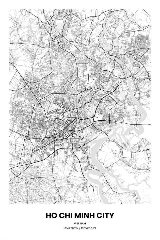 Viet Nam/越南Ho Chi Minh city/胡志明市地图底图电子版素材
