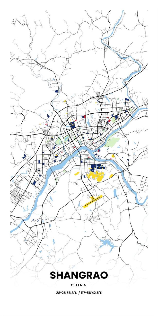 中国上饶市地图底图电子版素材