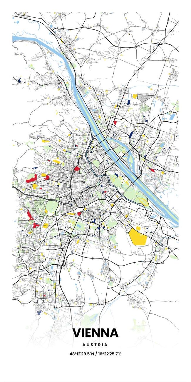 Austria/澳大利亚Vienna/维也纳地图底图电子版素材