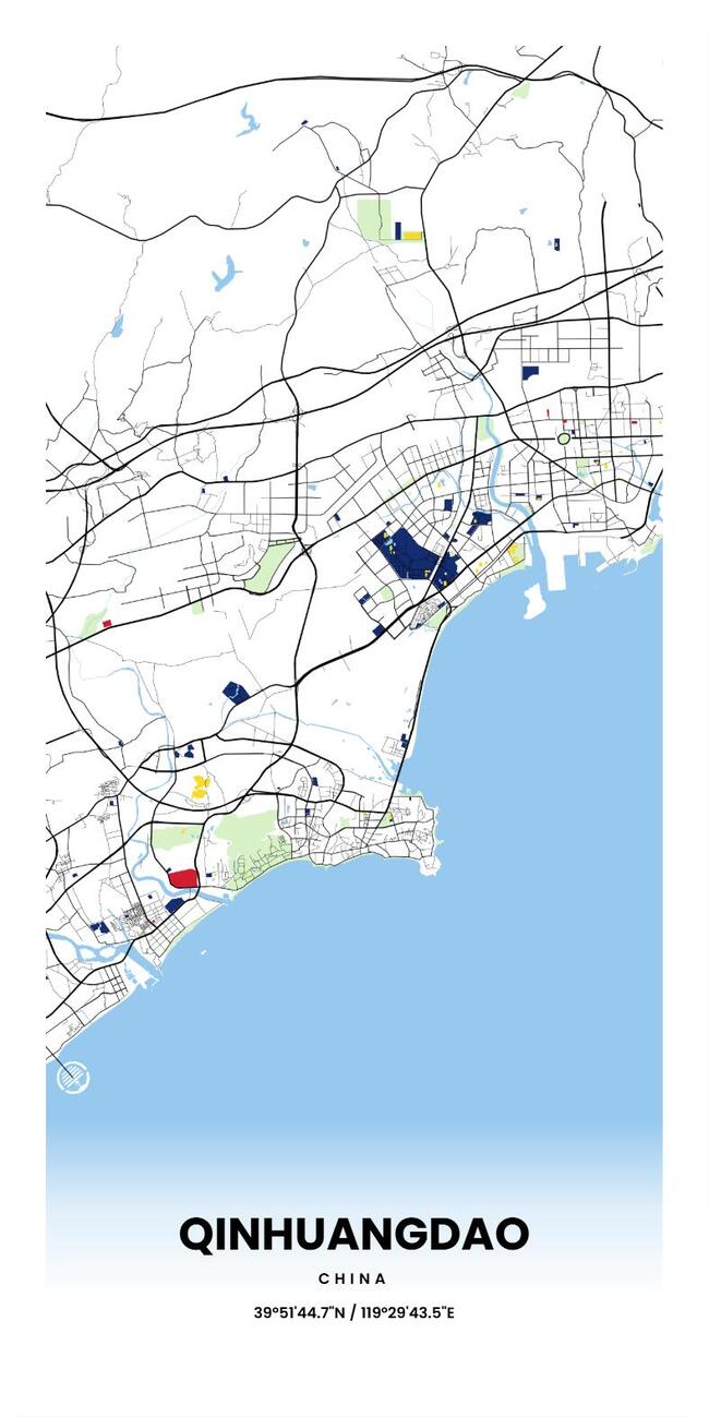 中国秦皇岛市地图底图电子版素材