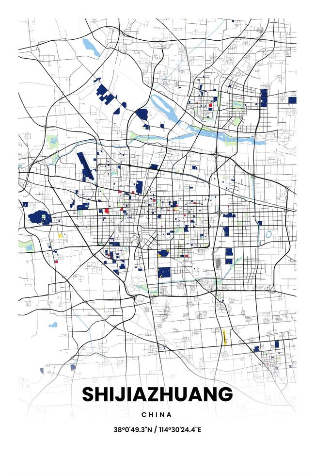 中国石家庄市地图底图电子版素材