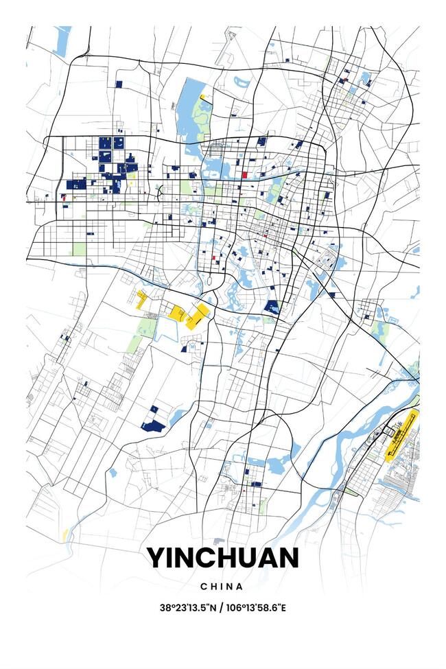 中国银川市地图底图电子版素材